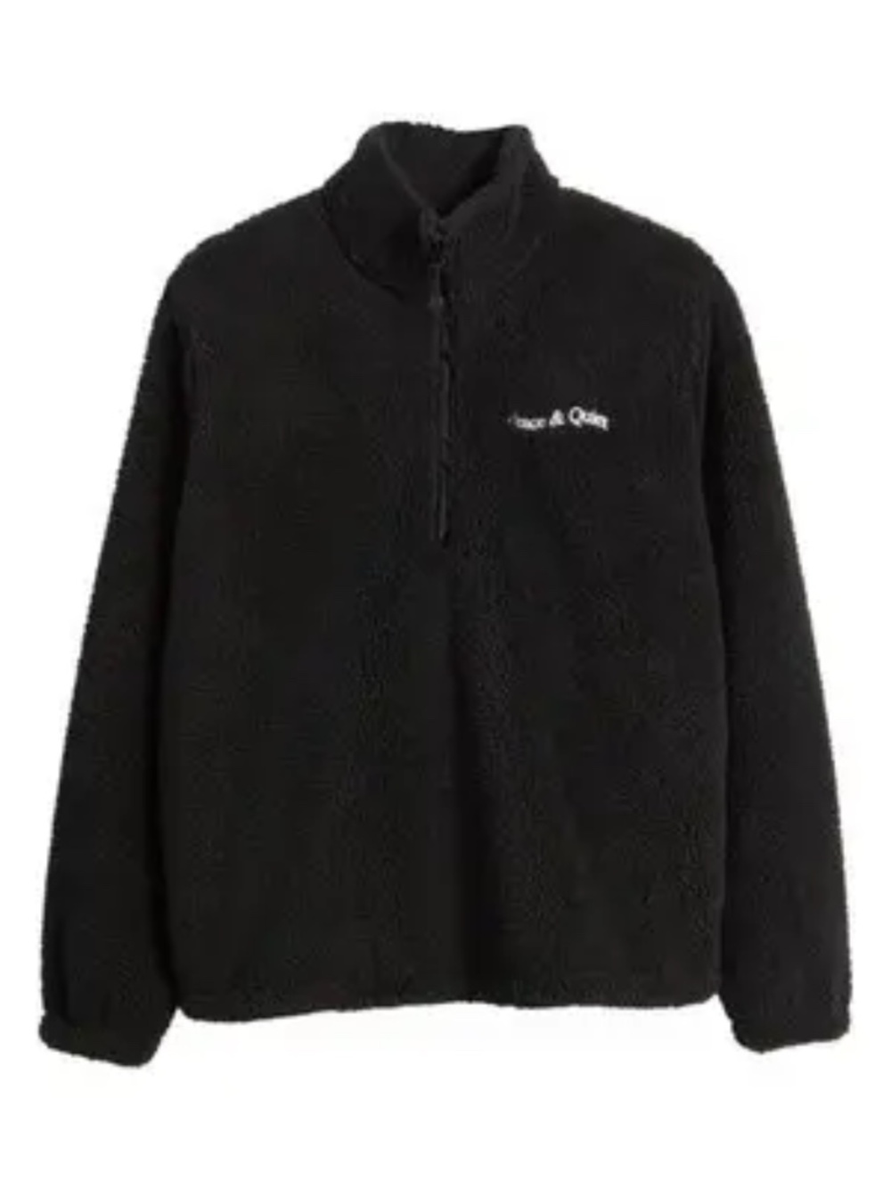 MUSEUM OF PEACE & QUIET  Wordmark Quarter Zip Fleece Pullover - size XL - NWT